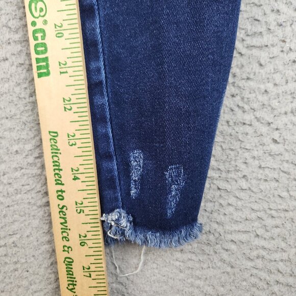 KanCan Jeans Womens 27 Blue Ankle Skinny Ripped Hem Stretch Button Fly Denim - Picture 6 of 14